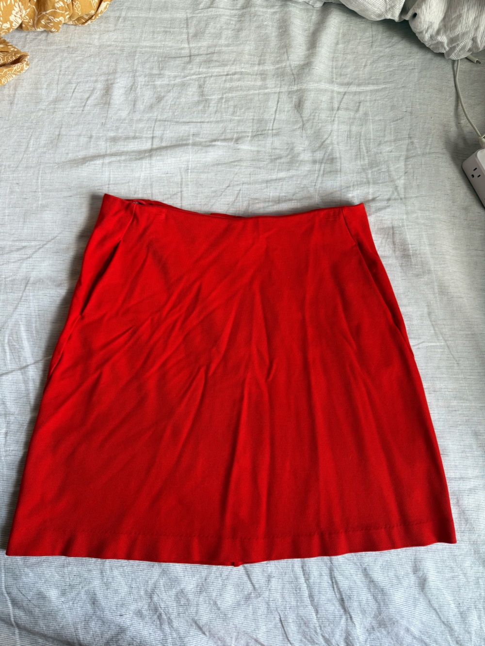 CAbi Bright Red Skirt with Clean Waistband